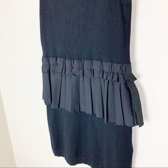 Twelve by Twelve Black LBD with Satiny Ruffle Trim - Picture 3 of 7